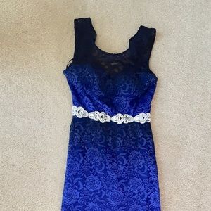 Royal Blue Beaded Gown
